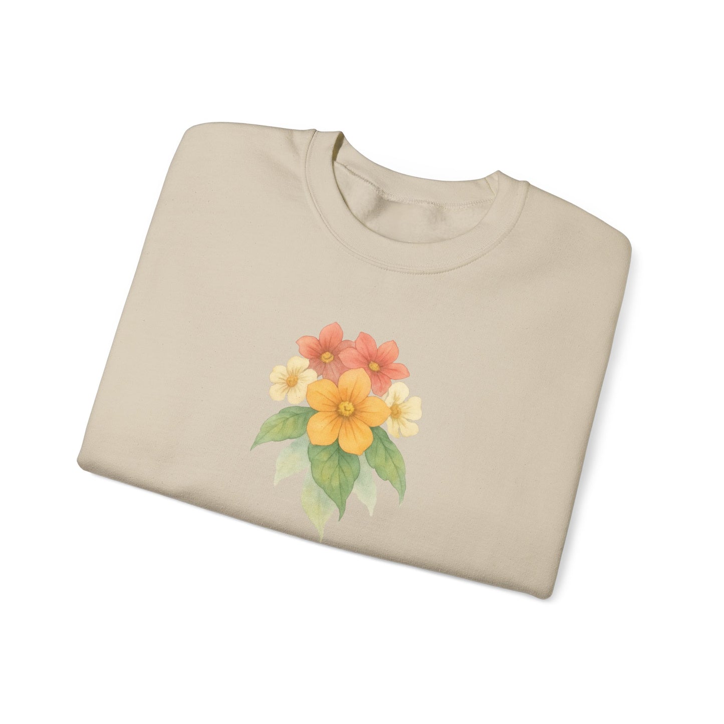 Floral Crewneck Sweatshirt – Watercolor Flowers Graphic | Unisex