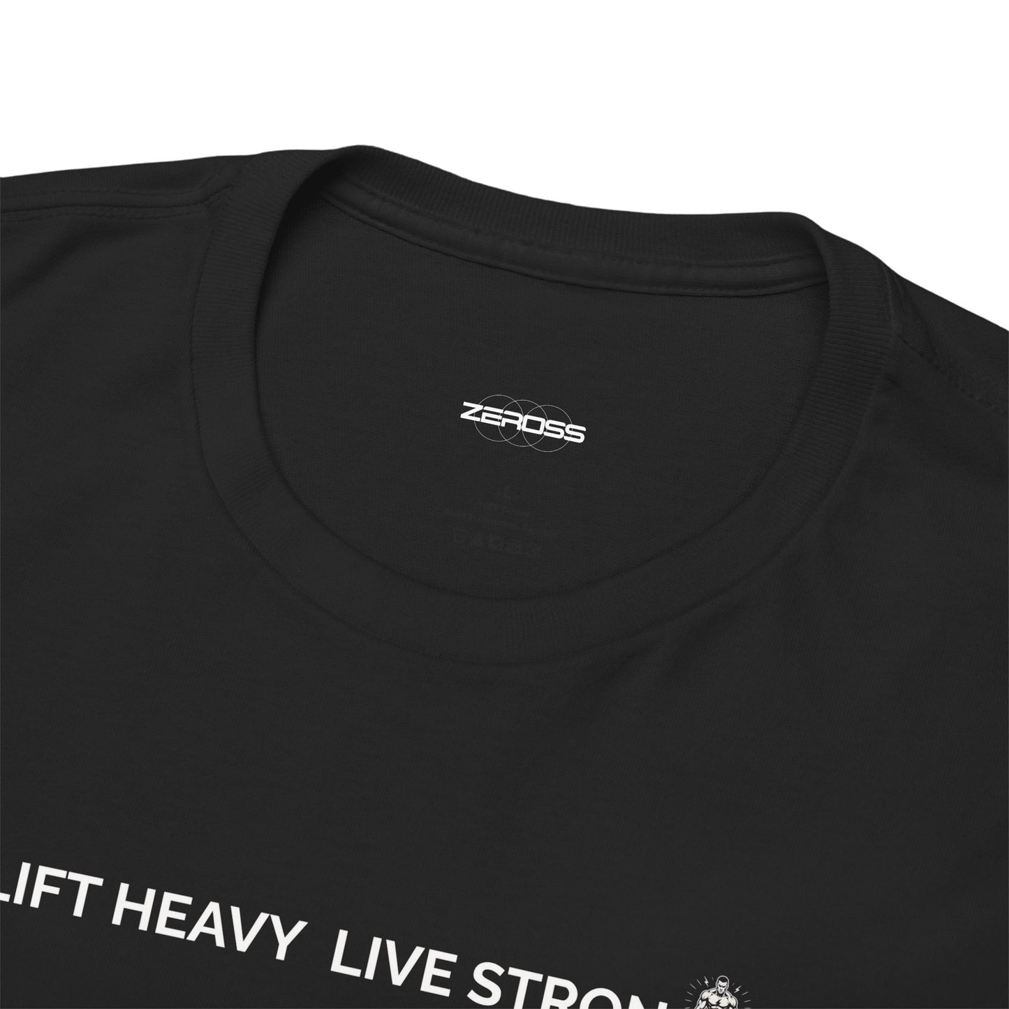 Lift Heavy. Live Strong. – Unisex Heavy Cotton Gym Motivation T-Shirt