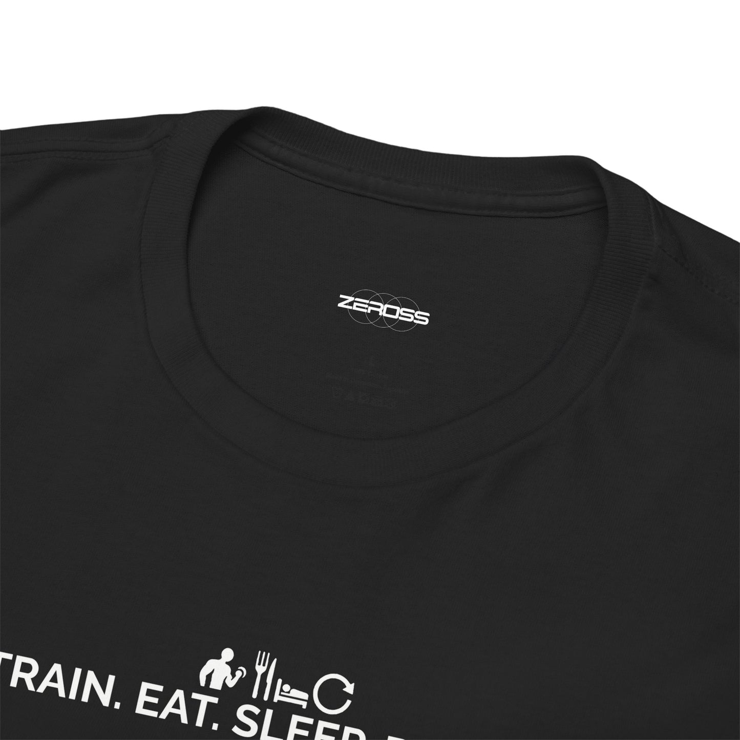 Train. Eat. Sleep. Repeat. Unisex Heavy Cotton Fitness Lifestyle T-Shirt