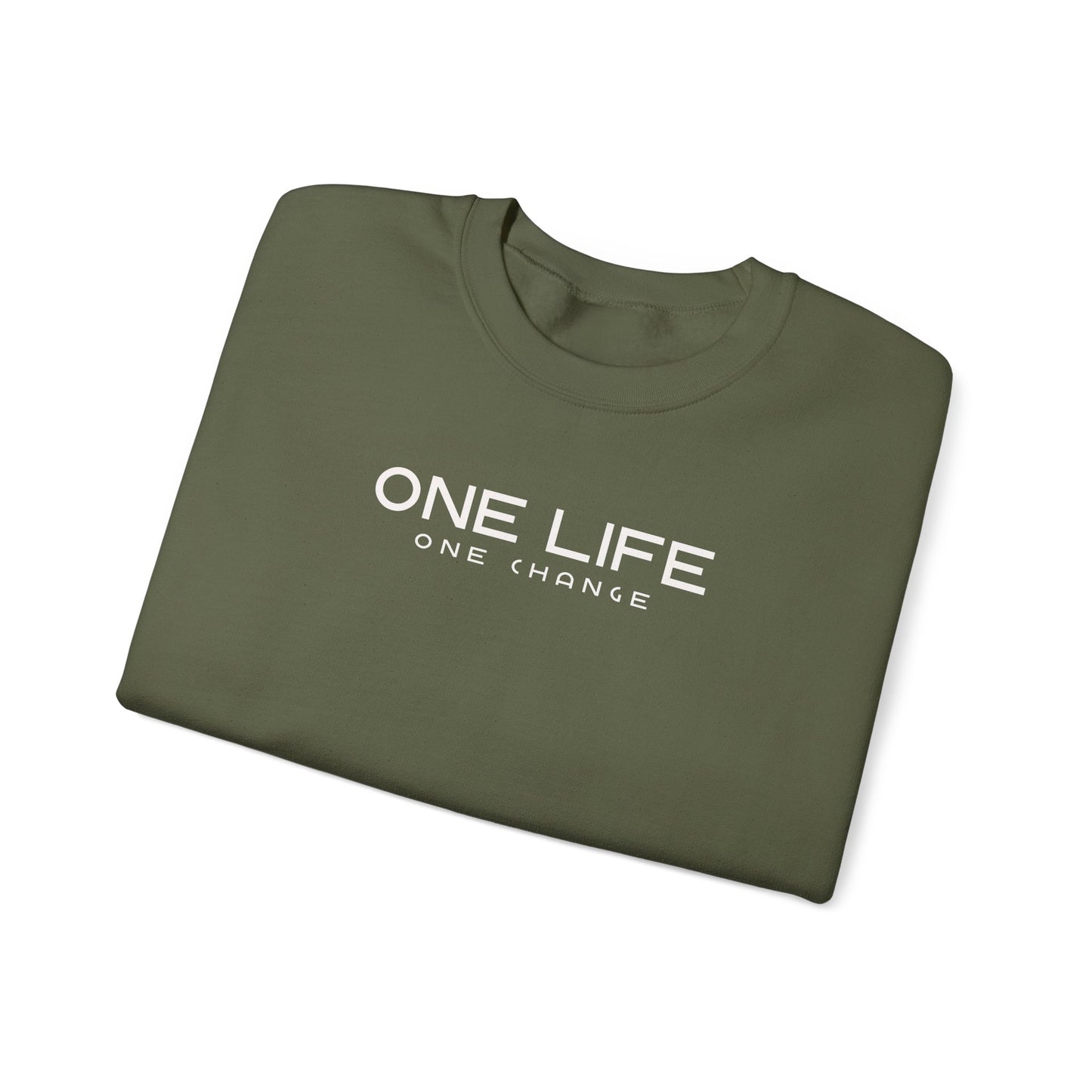 One Life Typography Unisex Fleece Sweatshirt – Minimal Graphic Crewneck