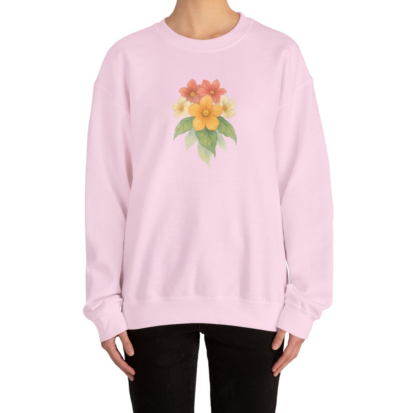 Floral Crewneck Sweatshirt – Watercolor Flowers Graphic | Unisex