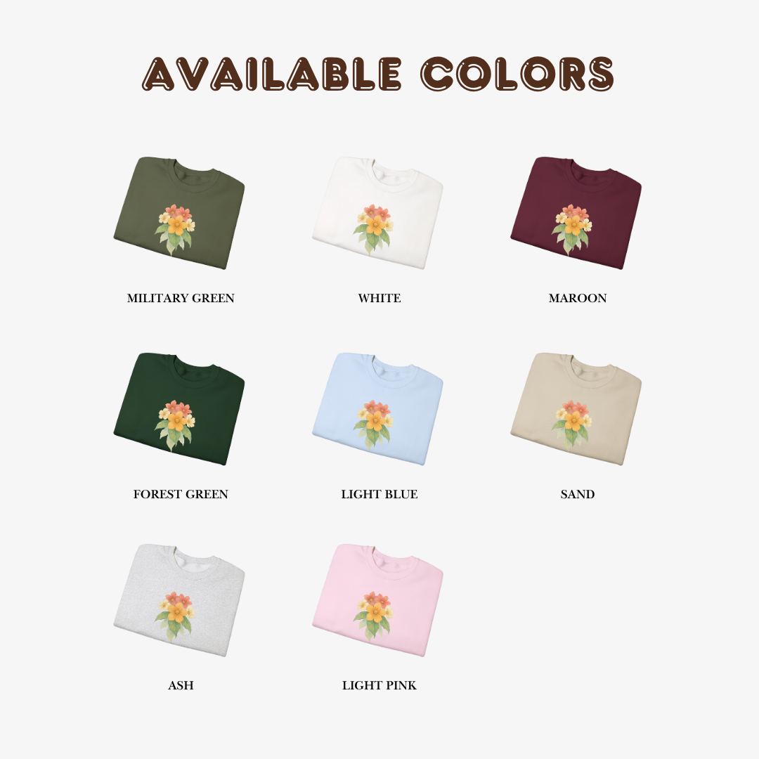 Floral Crewneck Sweatshirt – Watercolor Flowers Graphic | Unisex