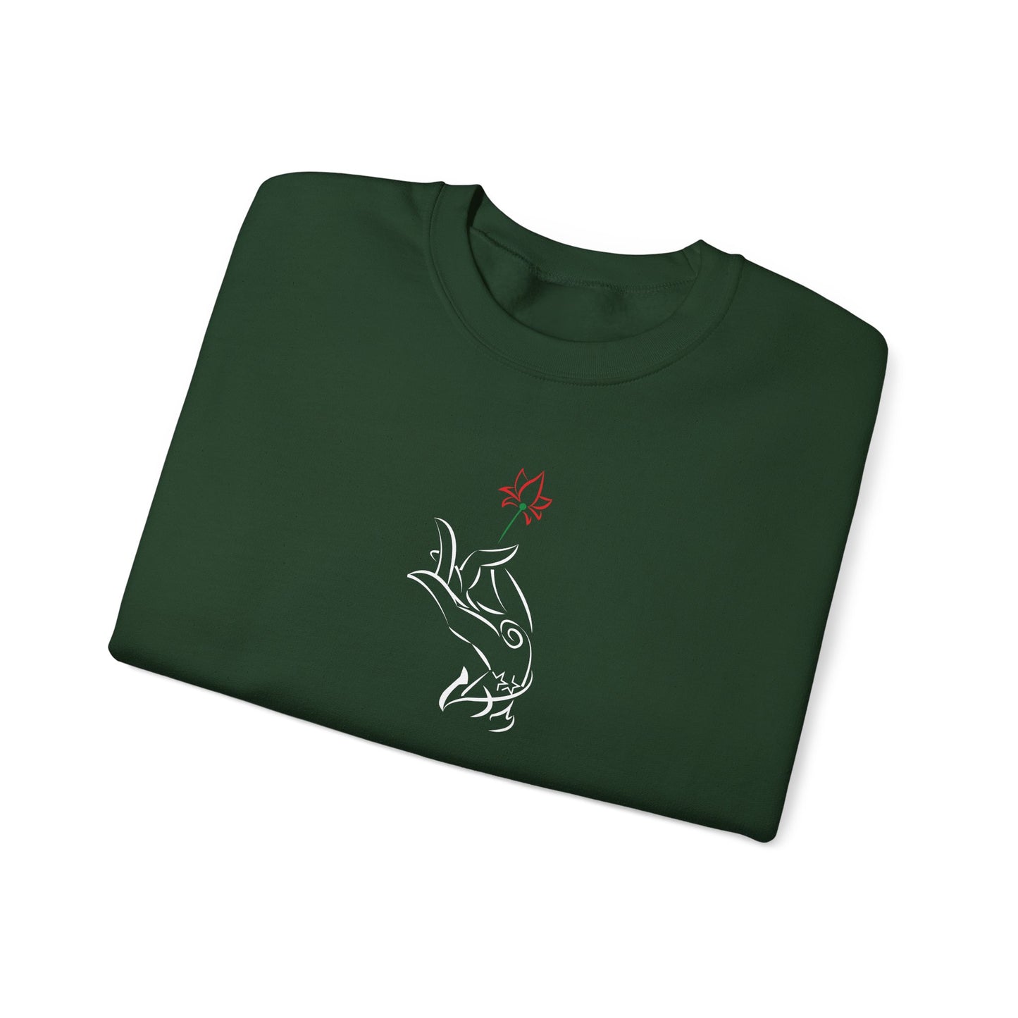 Minimal Line Art Flower Hand Unisex Sweatshirt, Soft Fleece Crewneck