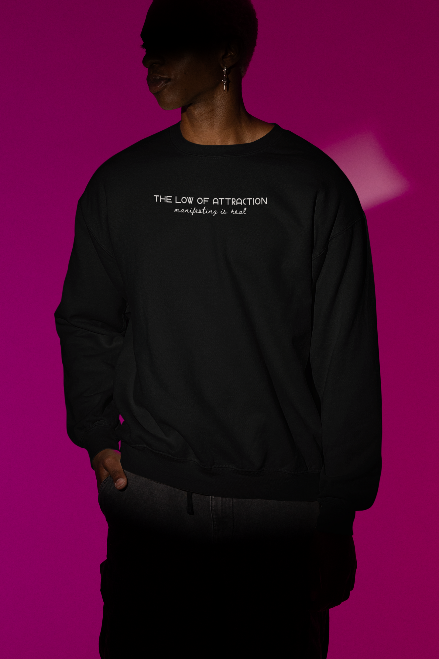 Law of Attraction Crewneck Sweatshirt – “Manifesting Is Real” Unisex Fleece
