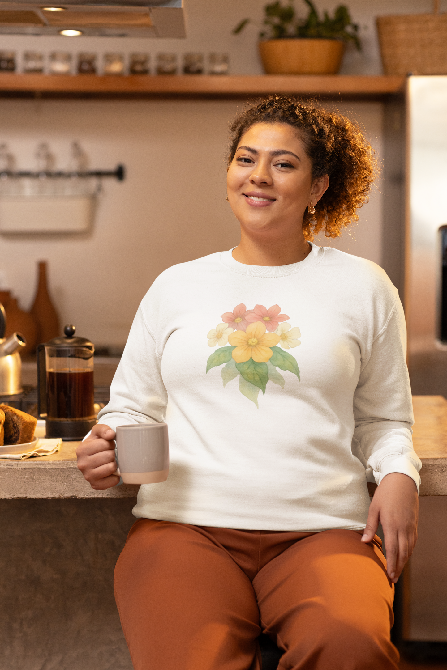 Floral Crewneck Sweatshirt – Watercolor Flowers Graphic | Unisex