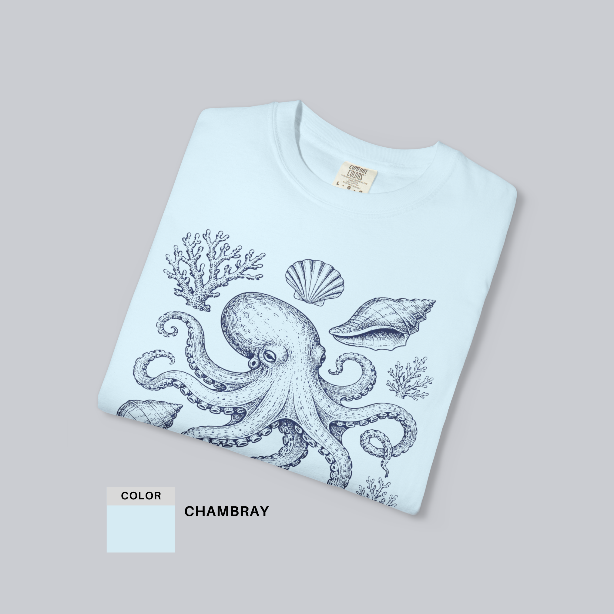 Ocean Botanical Octopus Unisex Tee