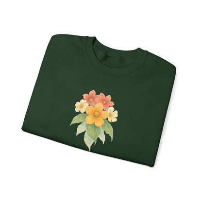 Floral Crewneck Sweatshirt – Watercolor Flowers Graphic | Unisex