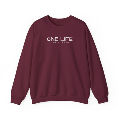 One Life Typography Unisex Fleece Sweatshirt – Minimal Graphic Crewneck