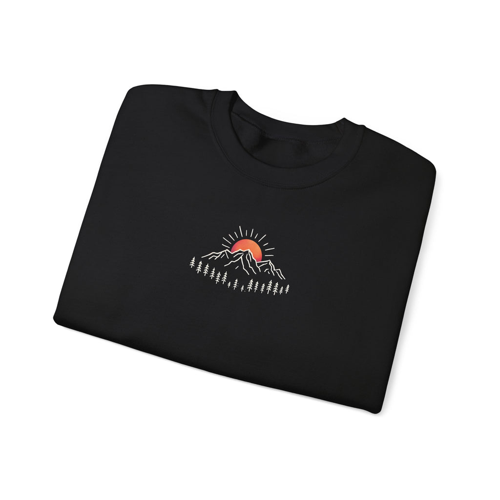 Sunrise Mountain Unisex Crewneck Sweatshirt | Minimal Graphic | 5 Colors