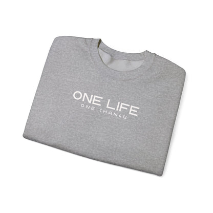 One Life Typography Unisex Fleece Sweatshirt – Minimal Graphic Crewneck