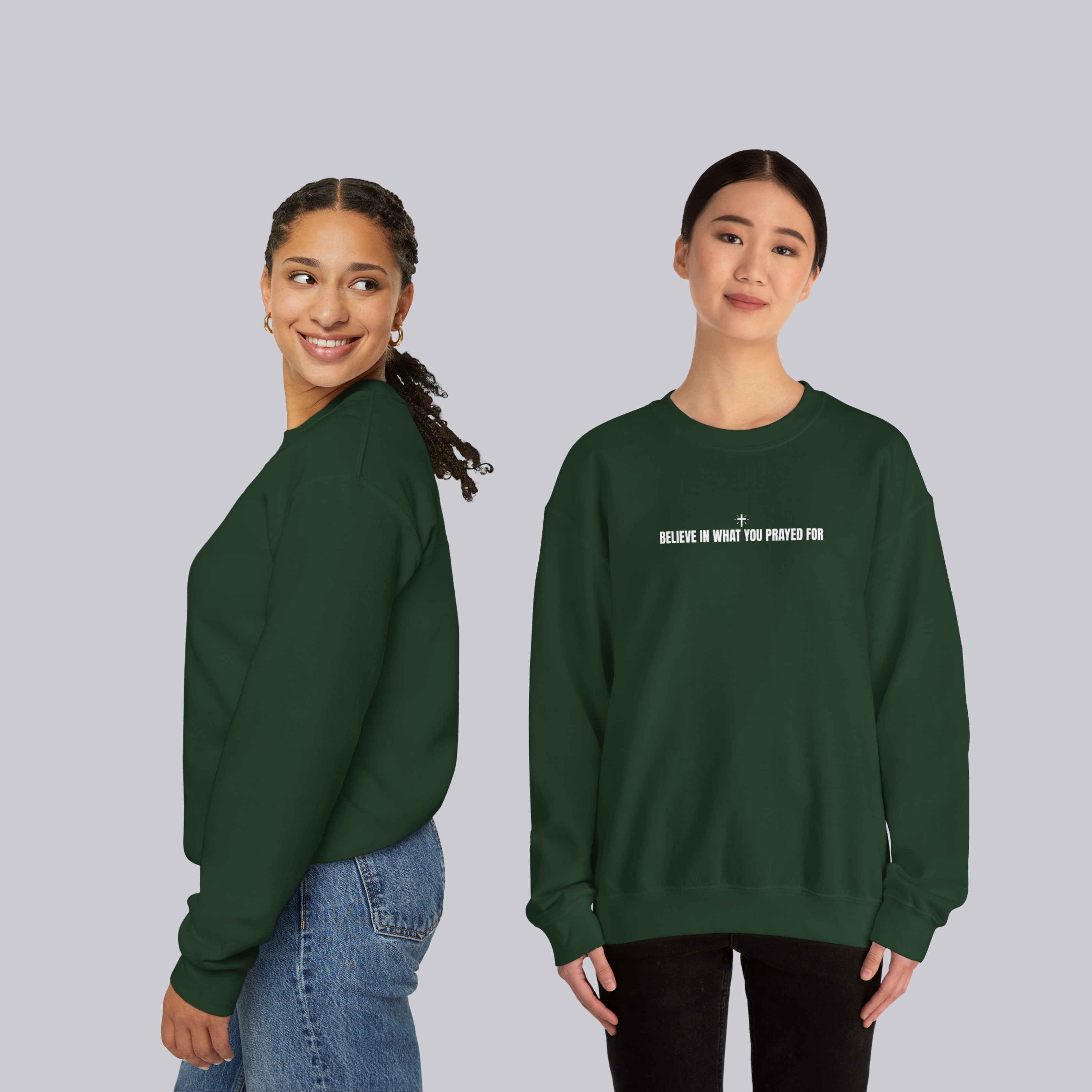 Believe in What You Prayed For – Unisex Cozy Heavy Blend Pullover