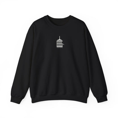 Unisex “Let Go to Be Free” Minimalist Birdcage Sweatshirt – Inspirational Streetwear Crewneck