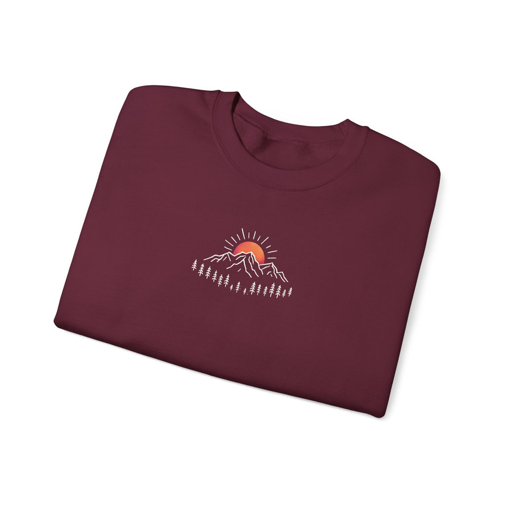 Sunrise Mountain Unisex Crewneck Sweatshirt | Minimal Graphic | 5 Colors