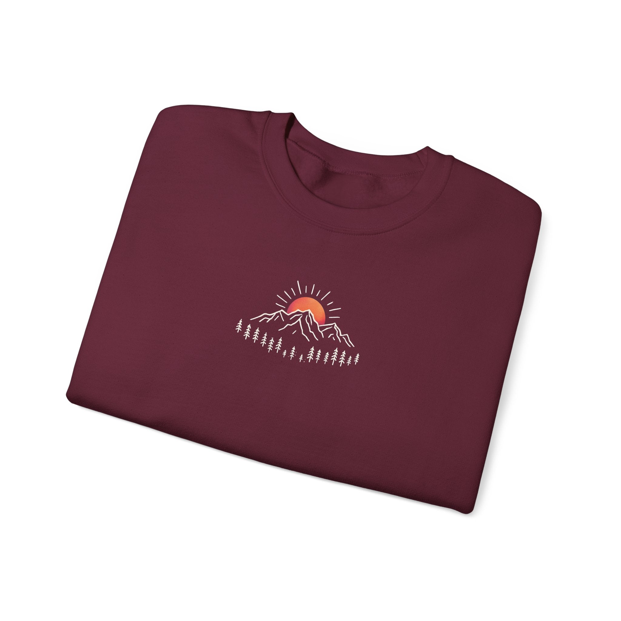 Sunrise Mountain Unisex Crewneck Sweatshirt | Minimal Graphic | 5 Colors