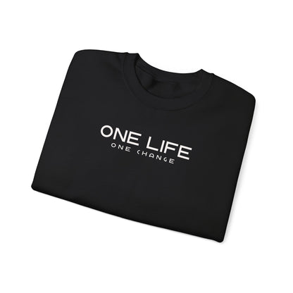 One Life Typography Unisex Fleece Sweatshirt – Minimal Graphic Crewneck