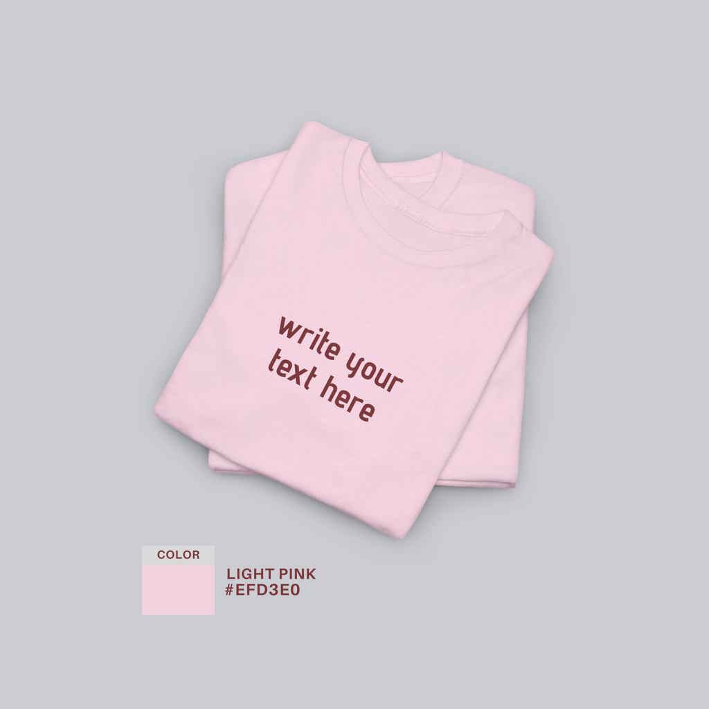 Personalized Custom Text T-Shirt – Create Your Own Message, Unisex Cotton Tee