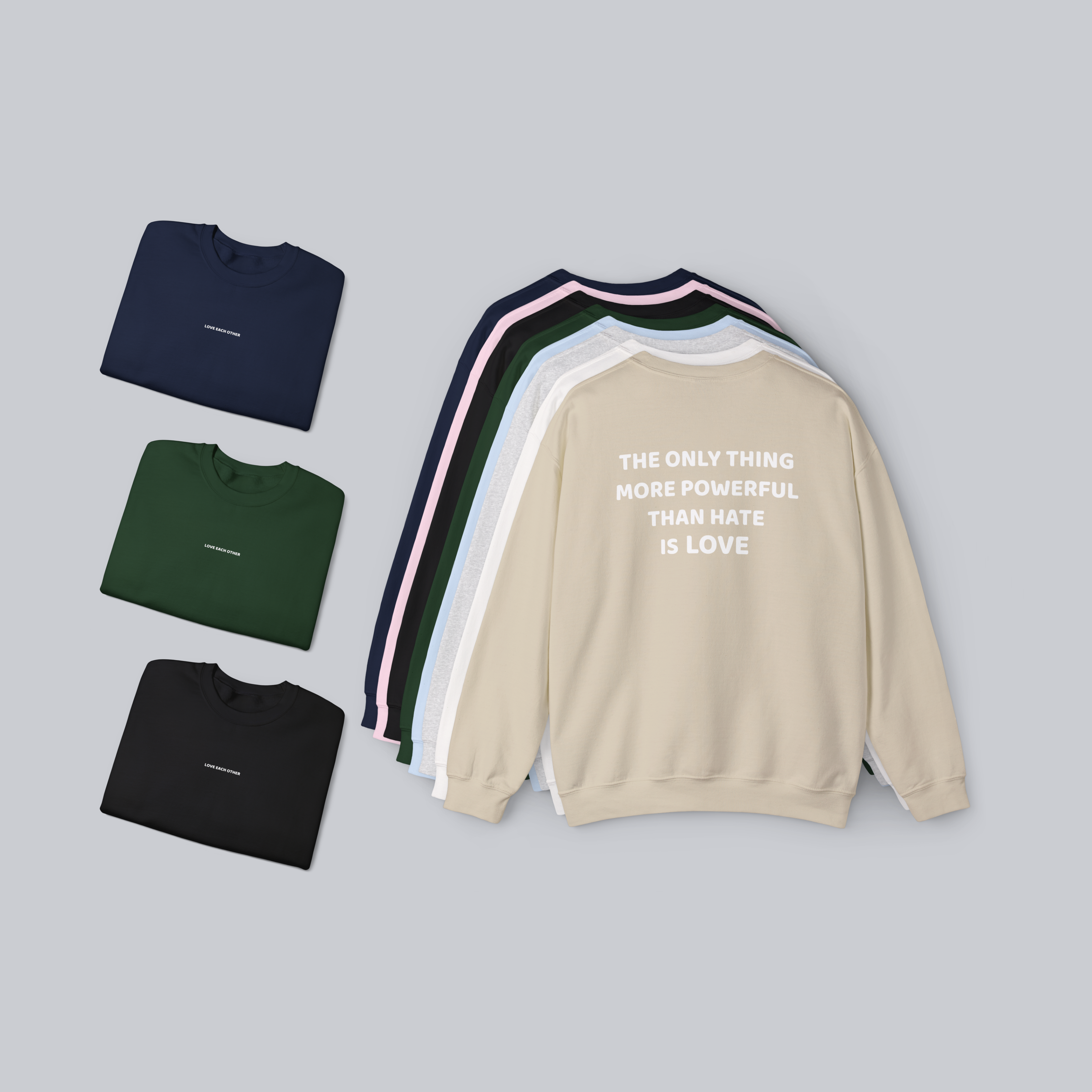 The Only Thing More Powerful Than Hate Is Love — Unisex Crewneck Sweatshirt
