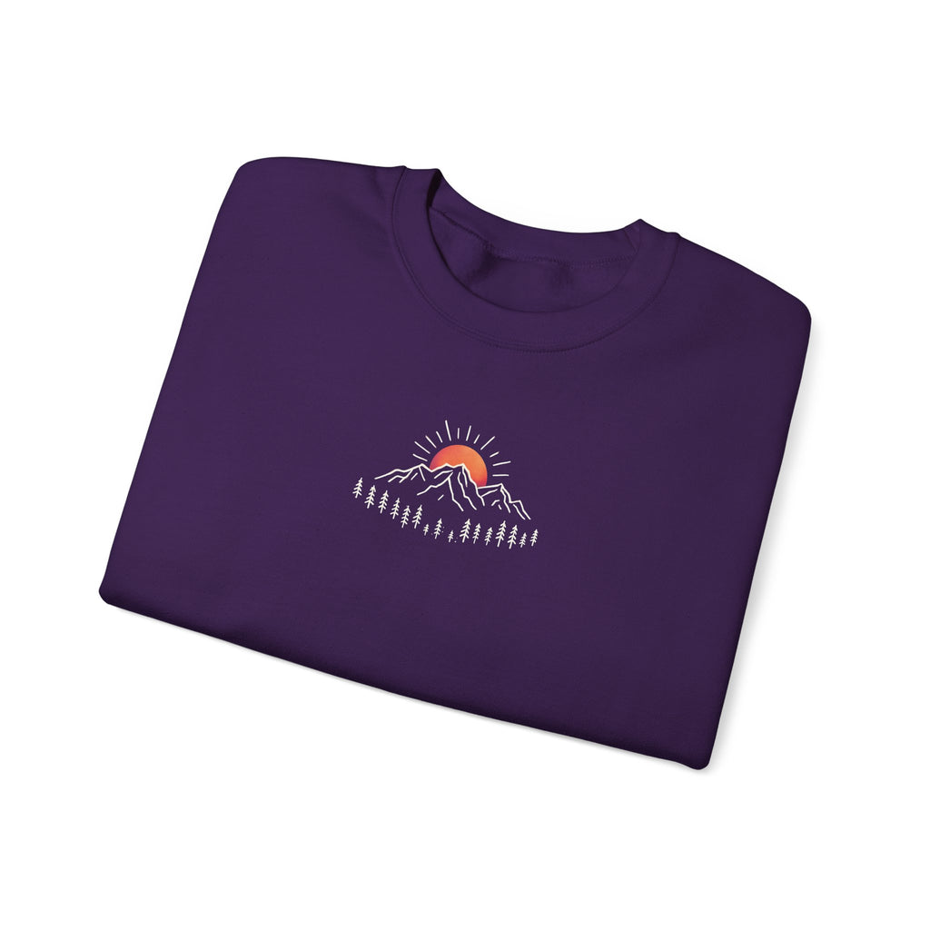 Sunrise Mountain Unisex Crewneck Sweatshirt | Minimal Graphic | 5 Colors