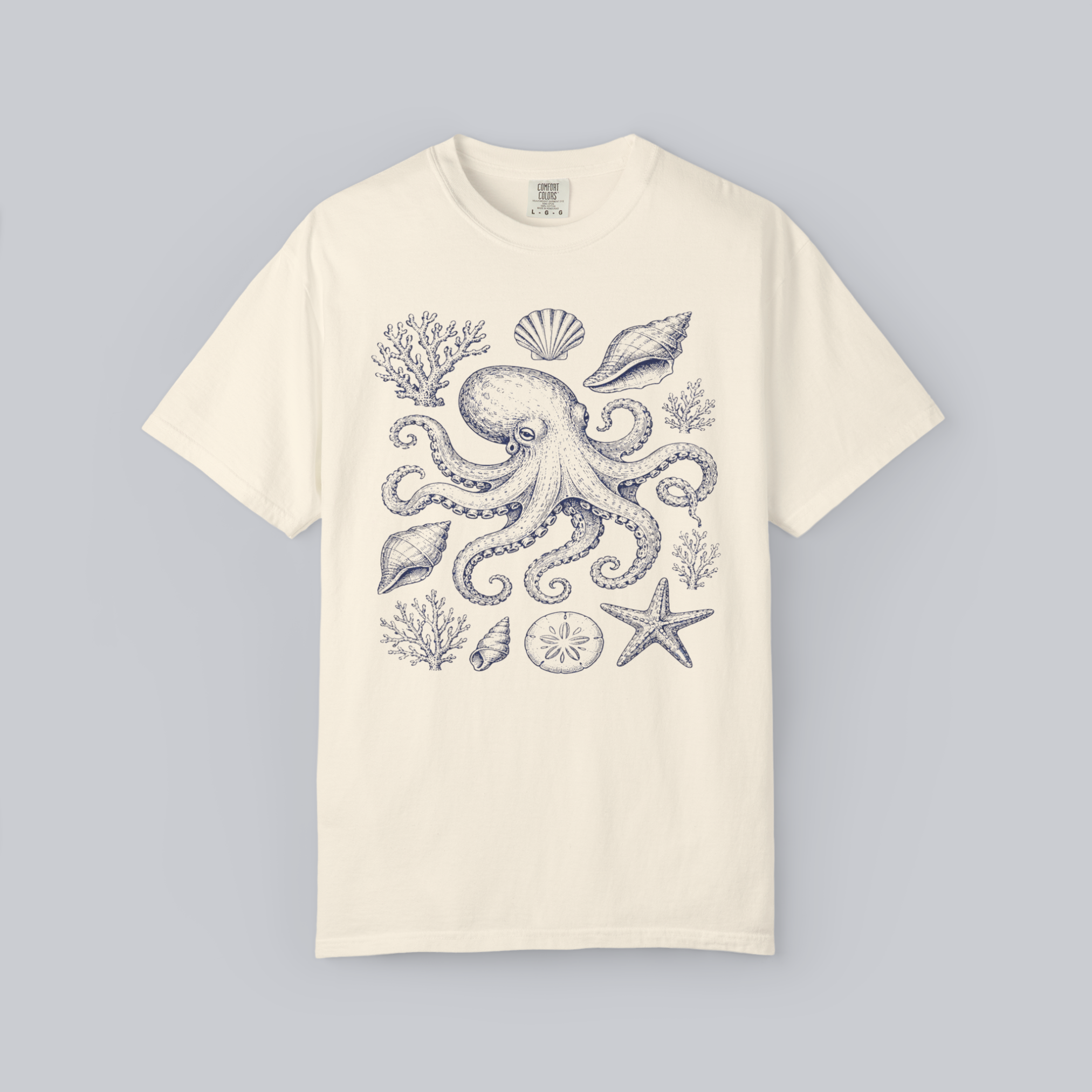 Ocean Botanical Octopus Unisex Tee