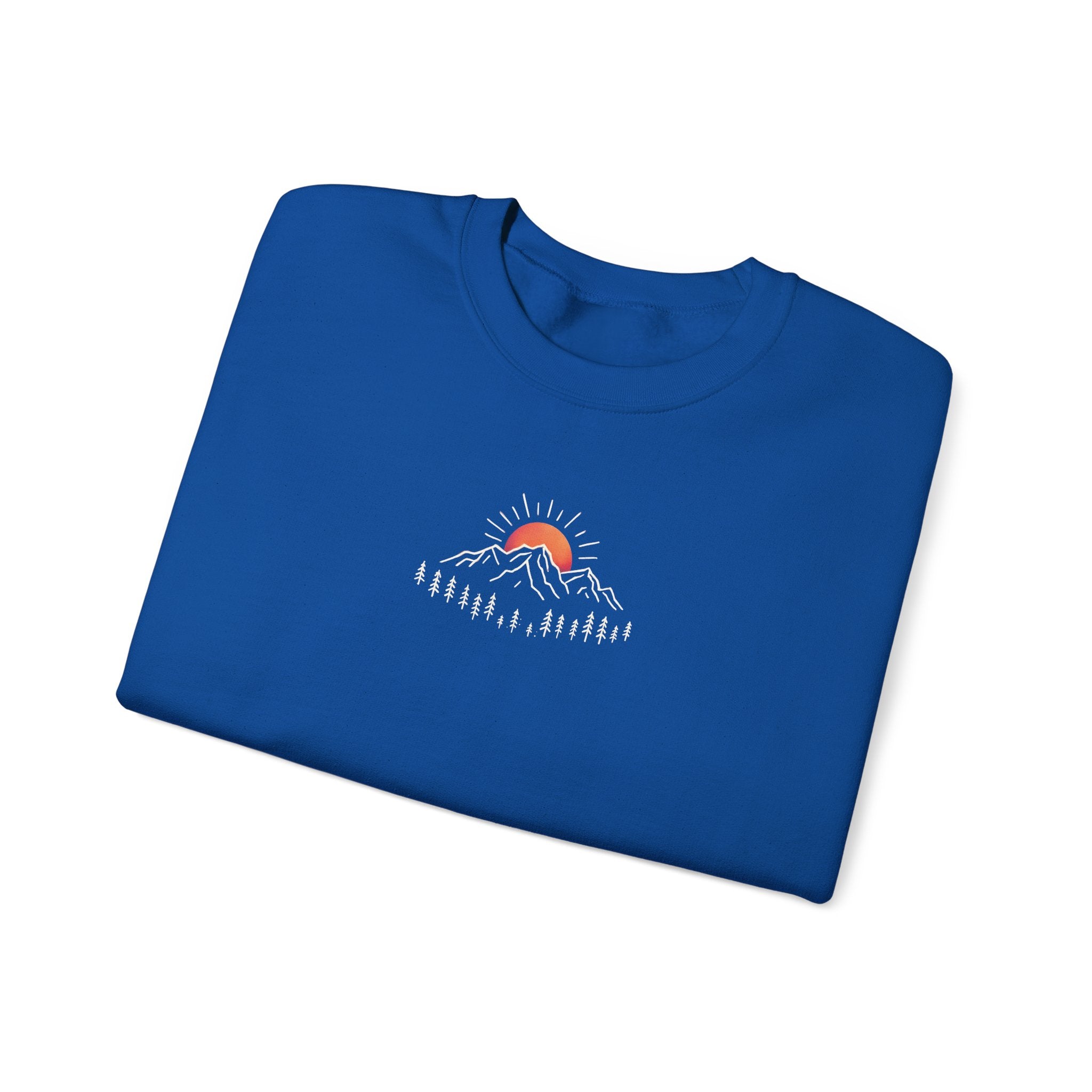 Sunrise Mountain Unisex Crewneck Sweatshirt | Minimal Graphic | 5 Colors