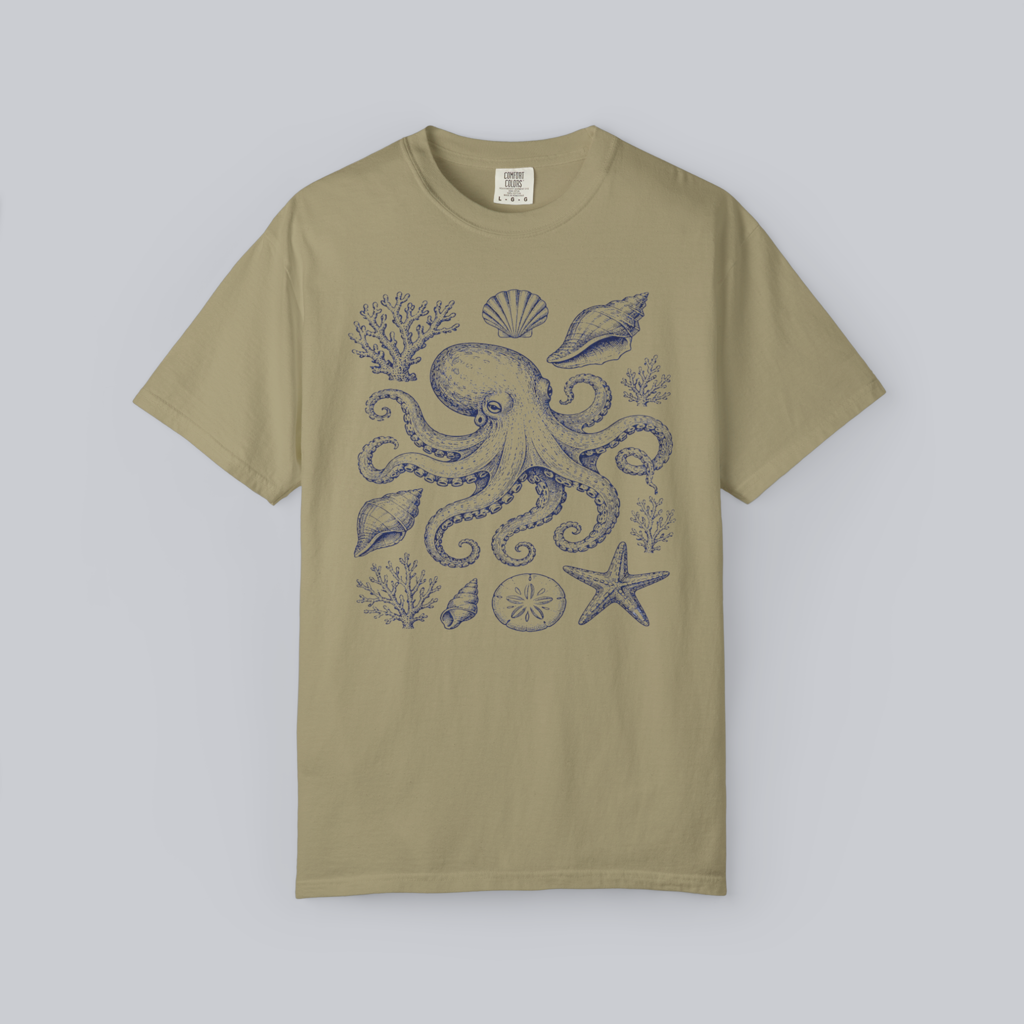 Ocean Botanical Octopus Unisex Tee