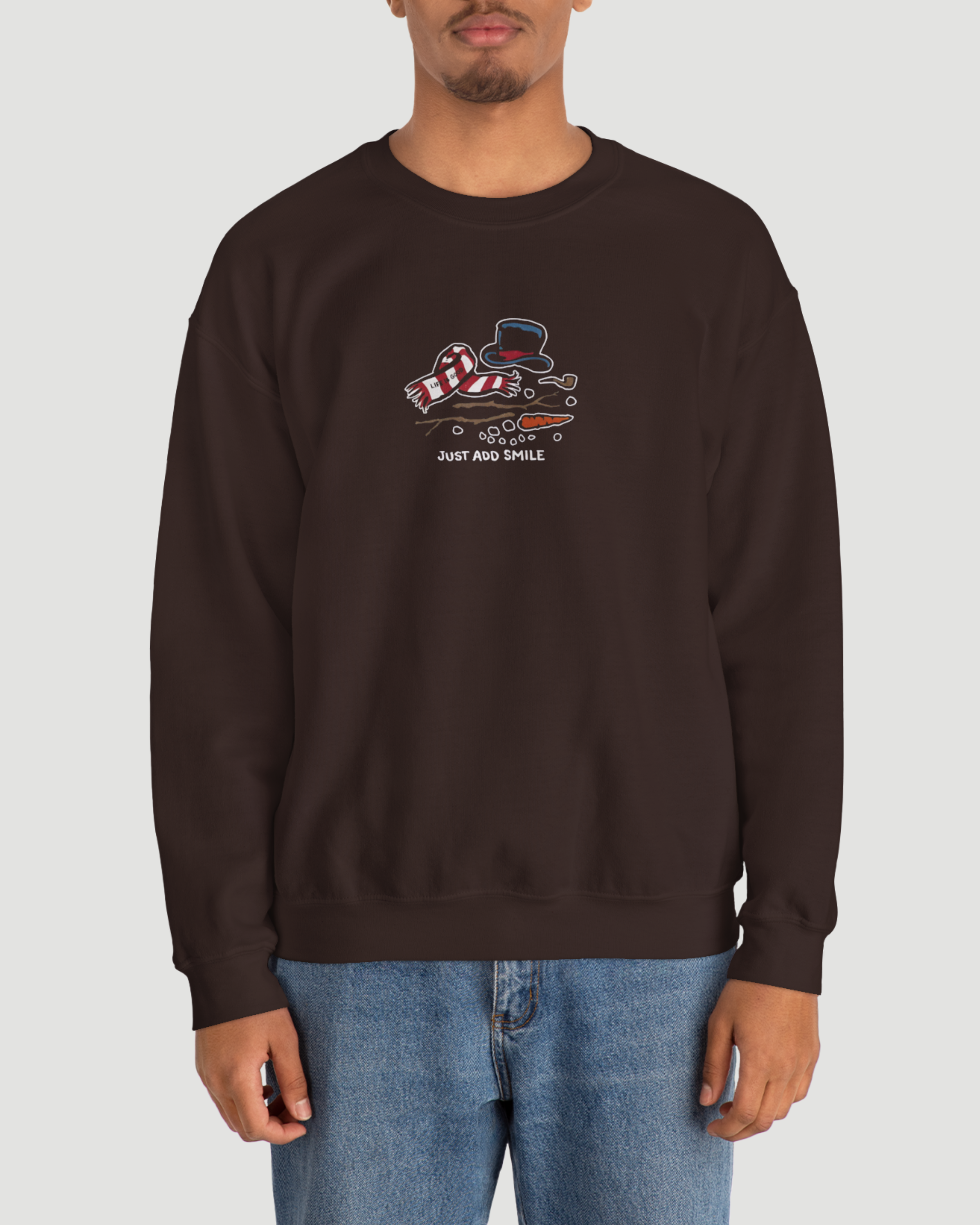 Just Add Smile Snowman Crewneck Sweatshirt – Cozy Winter Pullover