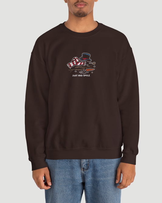 Just Add Smile Snowman Crewneck Sweatshirt – Cozy Winter Pullover