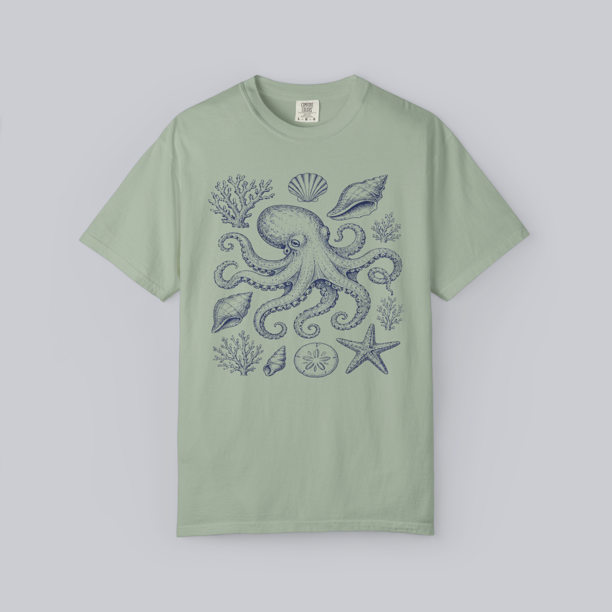 Ocean Botanical Octopus Unisex Tee
