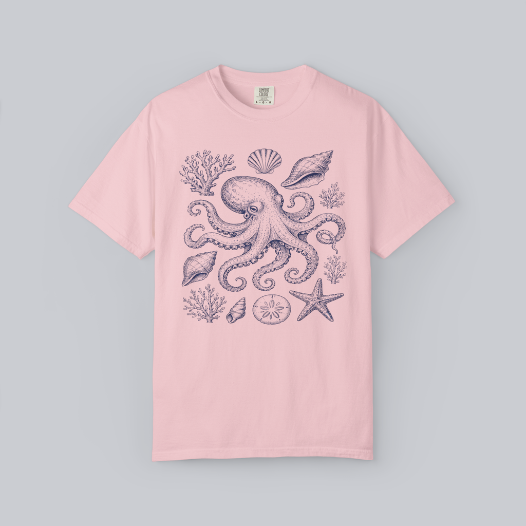 Ocean Botanical Octopus Unisex Tee