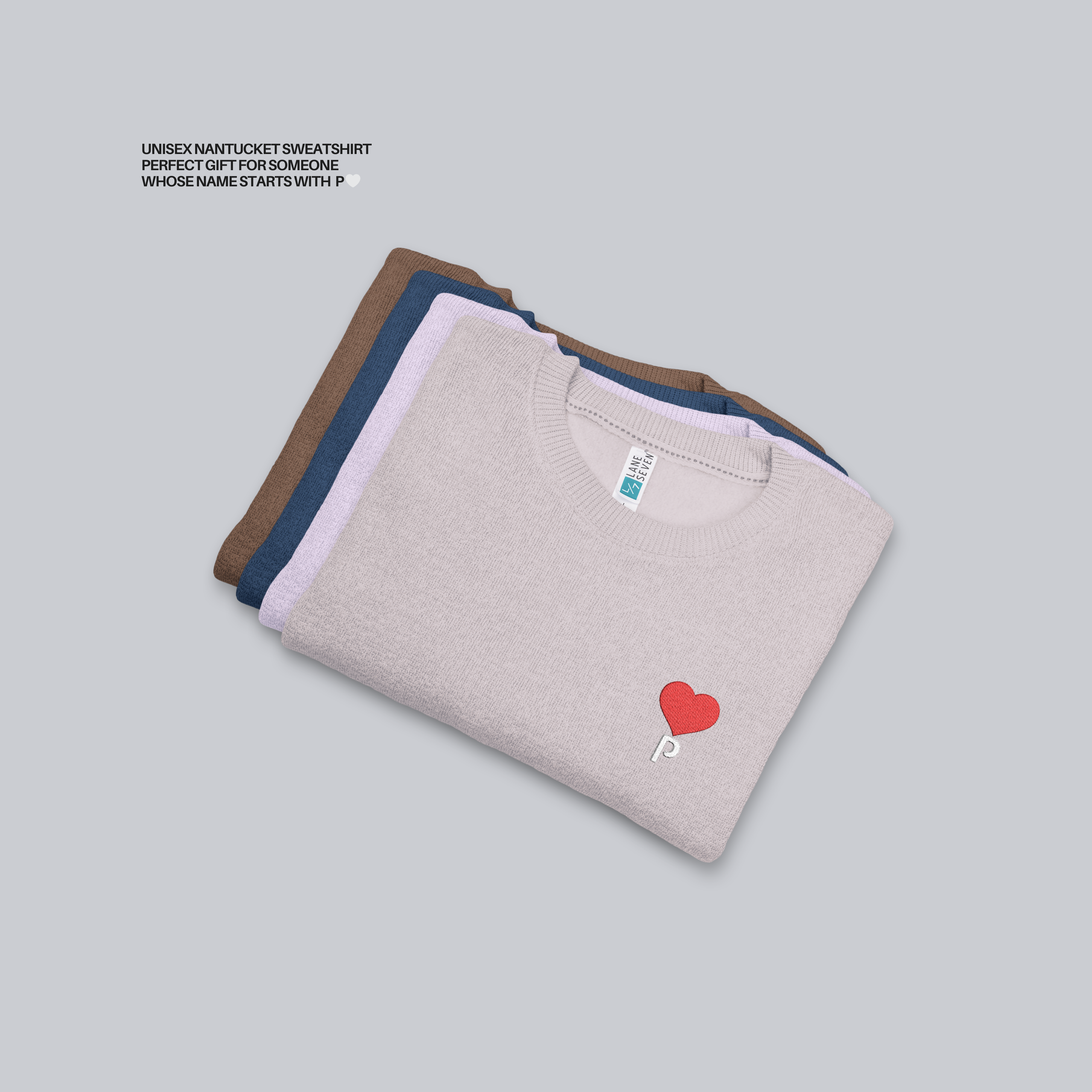 Unisex Nantucket Sweatshirt – Personalized with initial P