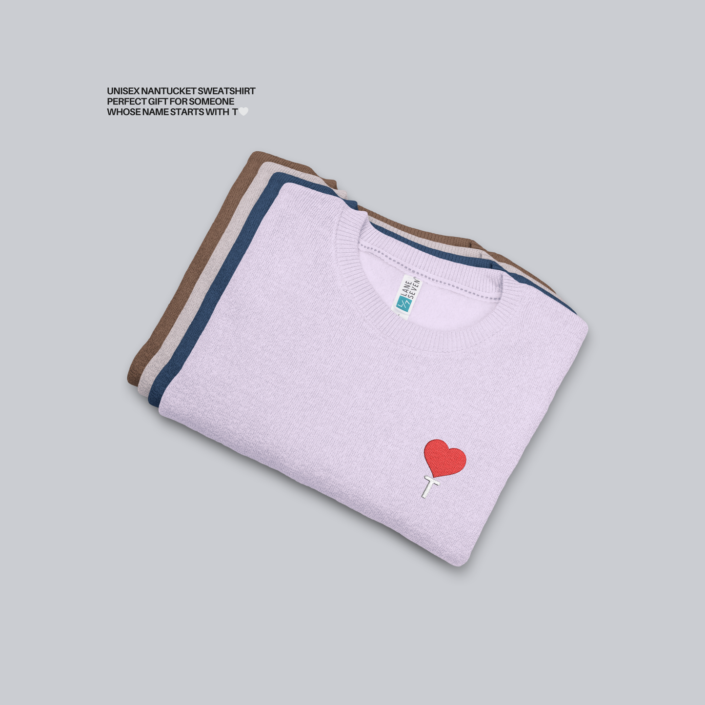 Unisex Nantucket Sweatshirt – Personalized with initial T