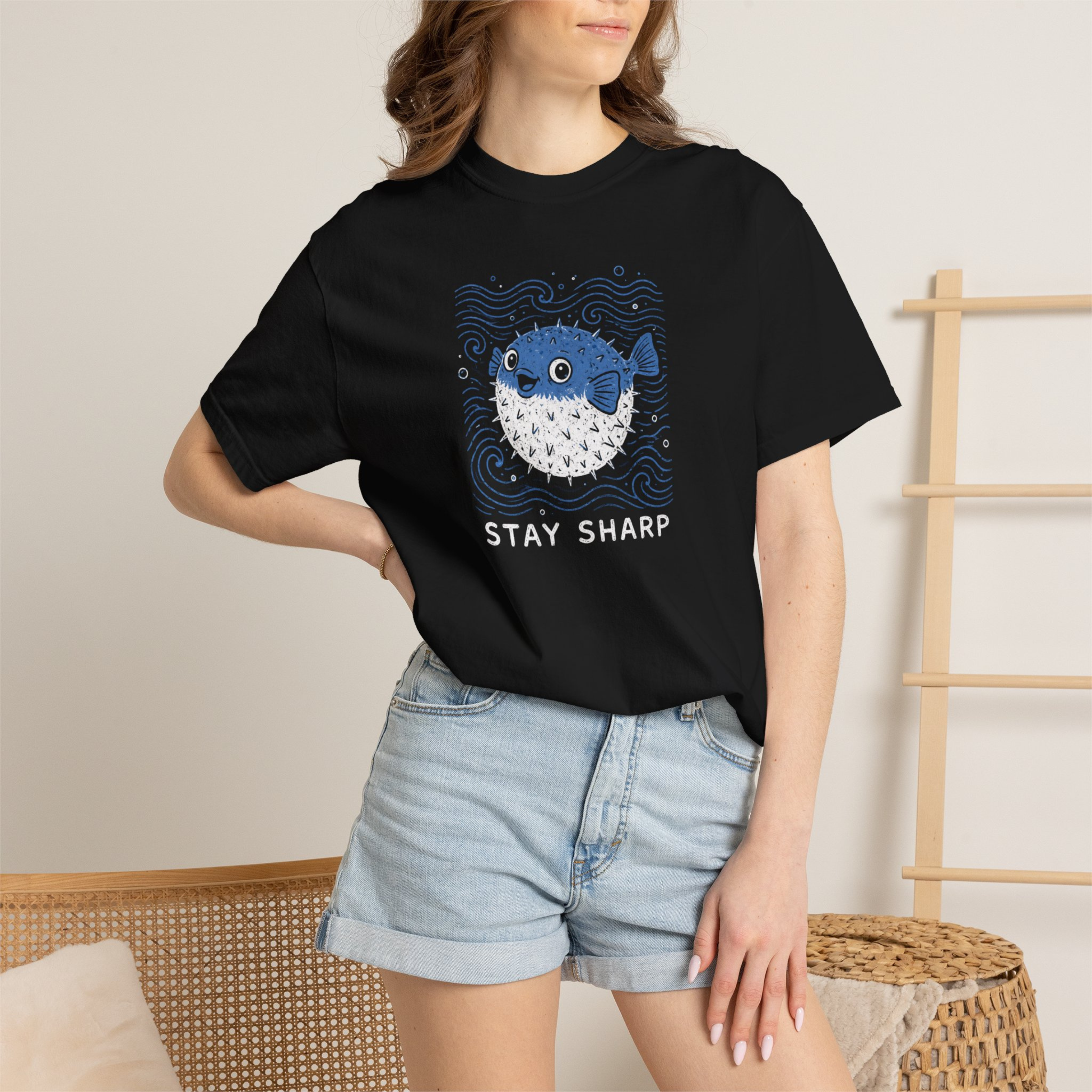 Stay Sharp Pufferfish Unisex Tee
