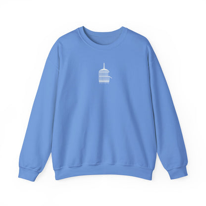 Unisex “Let Go to Be Free” Minimalist Birdcage Sweatshirt – Inspirational Streetwear Crewneck