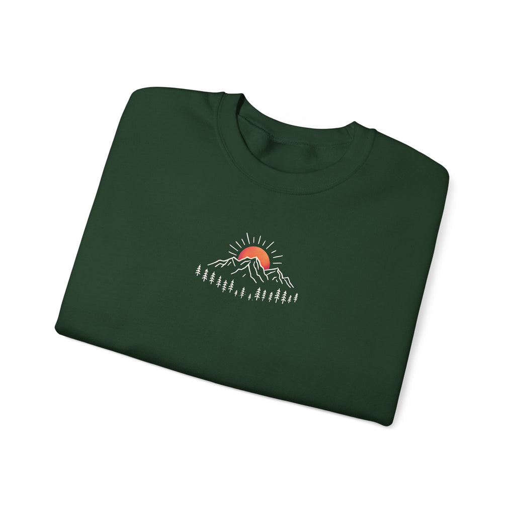 Sunrise Mountain Unisex Crewneck Sweatshirt | Minimal Graphic | 5 Colors