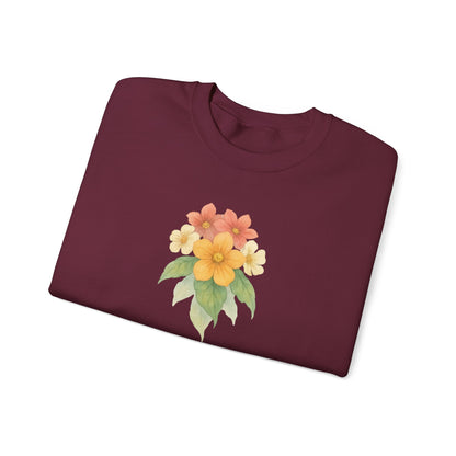 Floral Crewneck Sweatshirt – Watercolor Flowers Graphic | Unisex