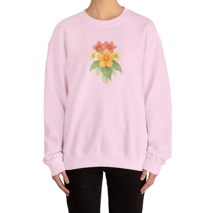 Floral Crewneck Sweatshirt – Watercolor Flowers Graphic | Unisex