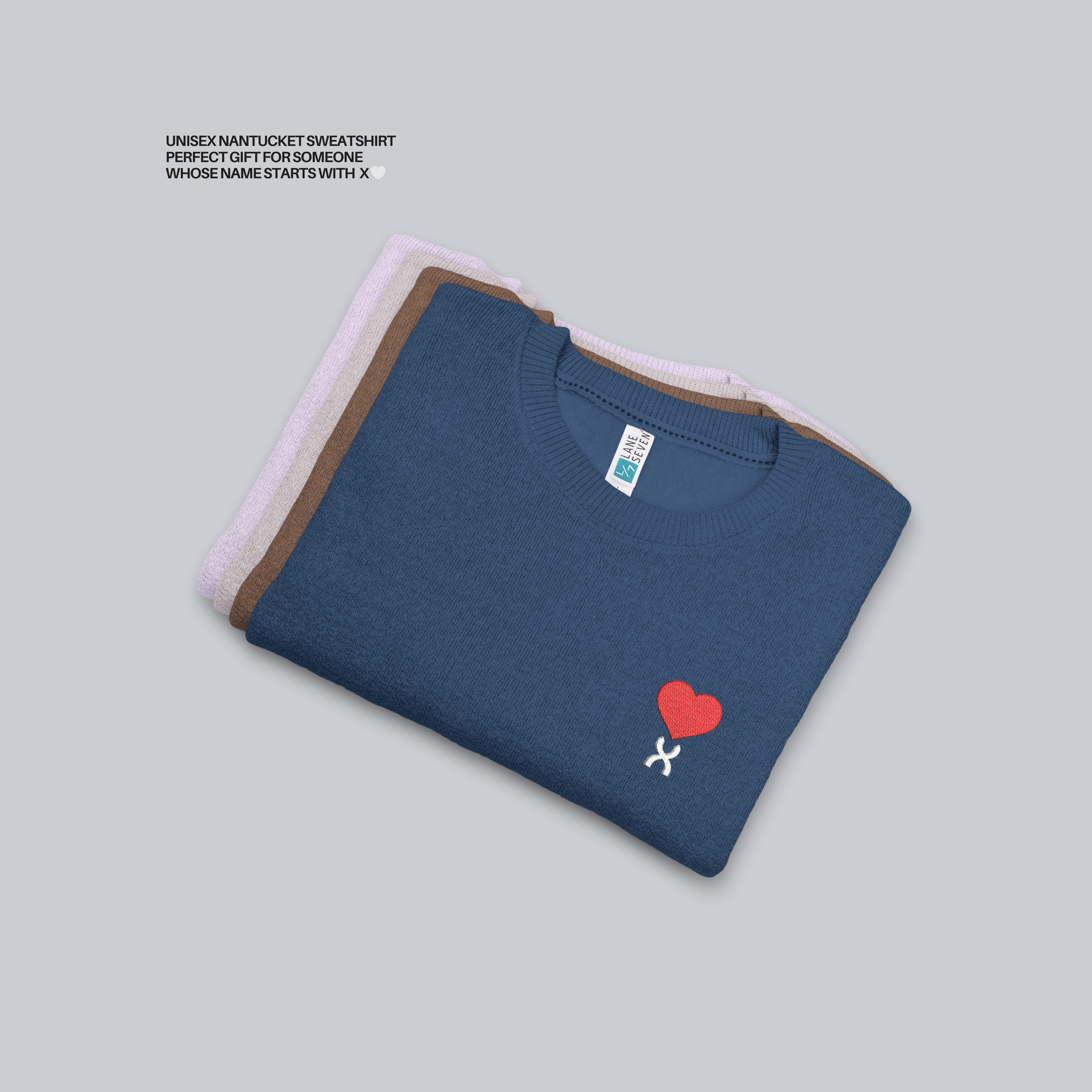 Unisex Nantucket Sweatshirt – Personalized with initial X