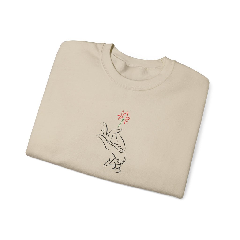 Minimal Line Art Flower Hand Unisex Sweatshirt, Soft Fleece Crewneck