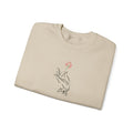 Minimal Line Art Flower Hand Unisex Sweatshirt, Soft Fleece Crewneck