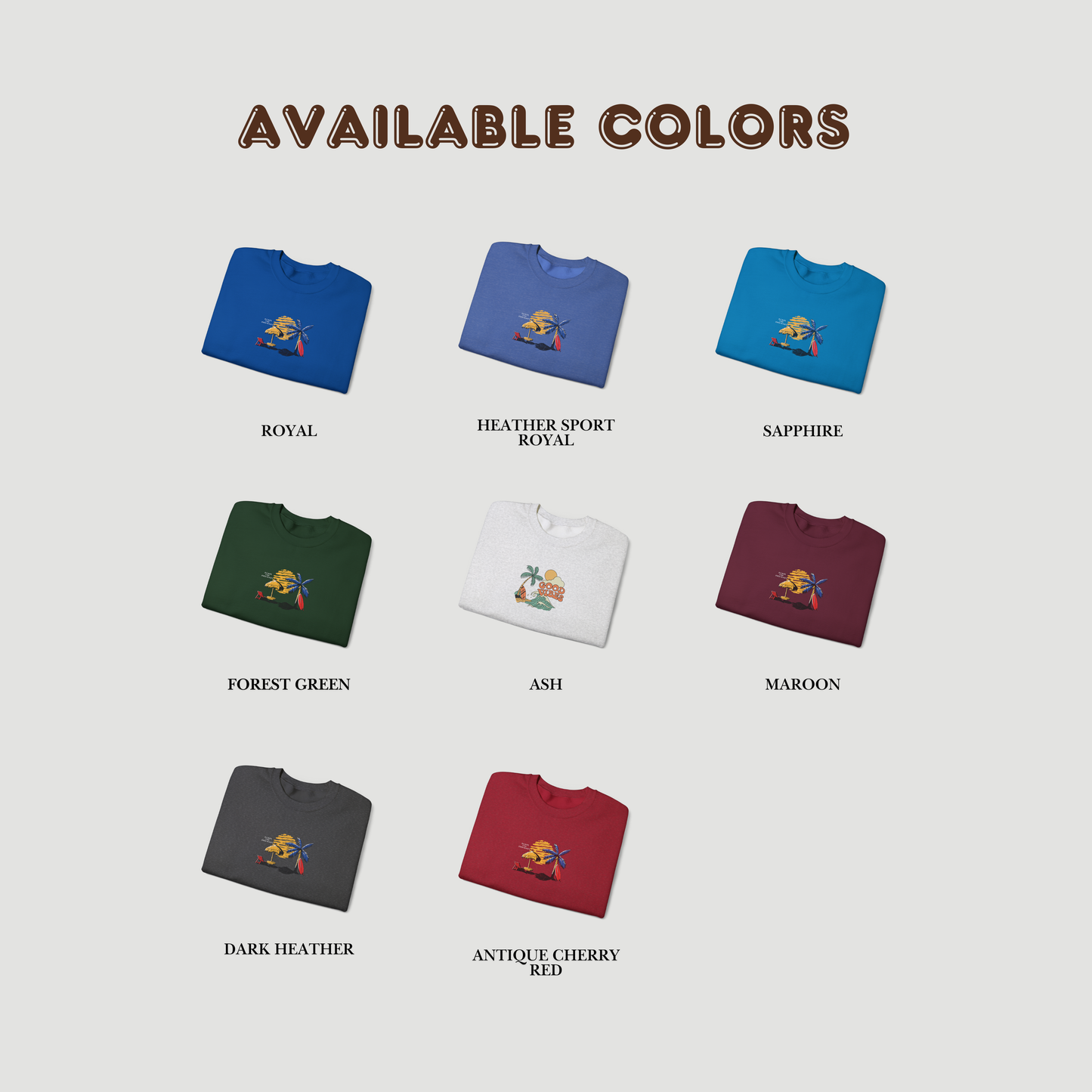 Escape the Ordinary Surf Sweatshirt – Retro Sunset Palm Tree Unisex Crewneck