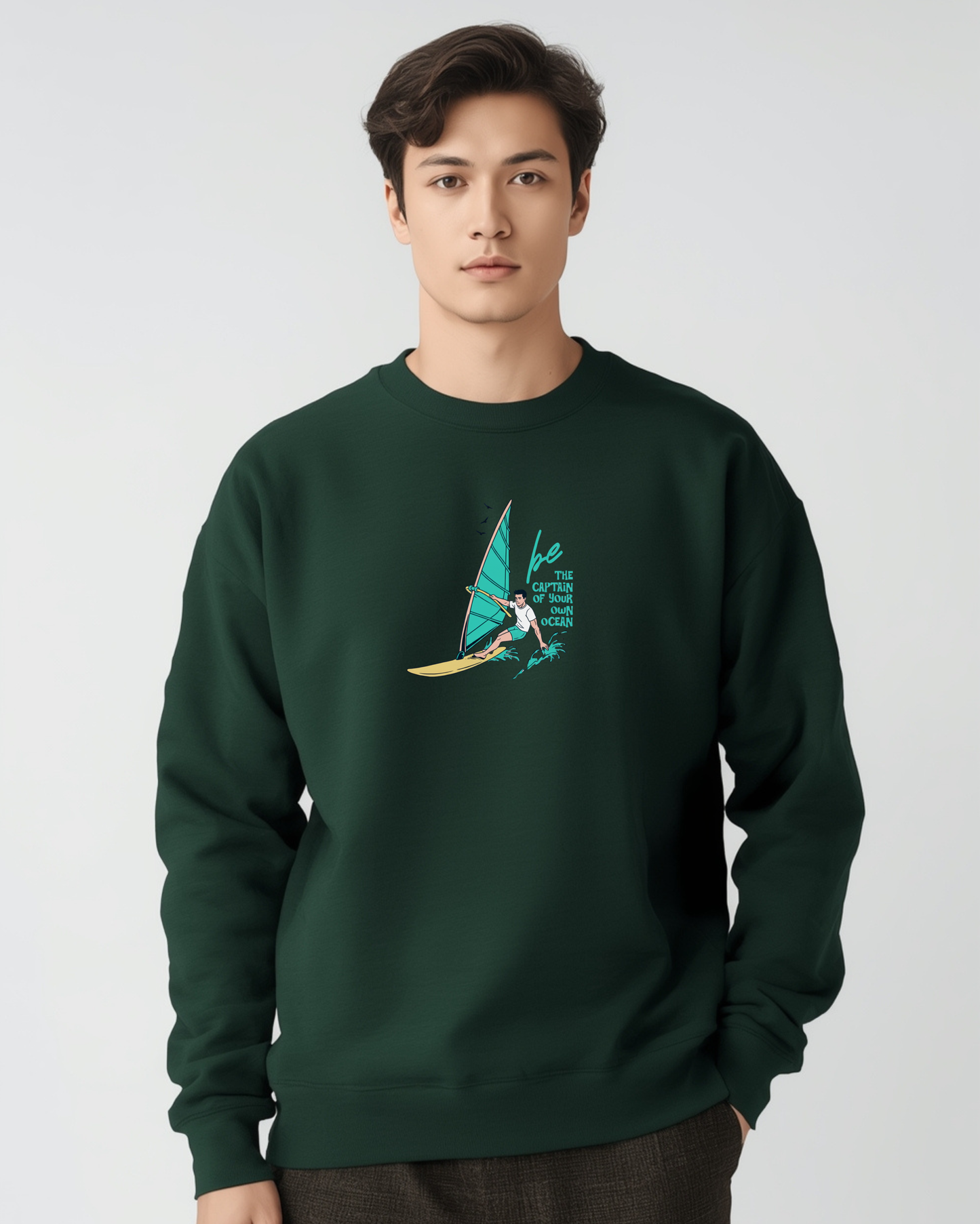 Be the Captain of Your Own Ocean Surf Sweatshirt – Unisex Windsurfing Crewneck Pullover