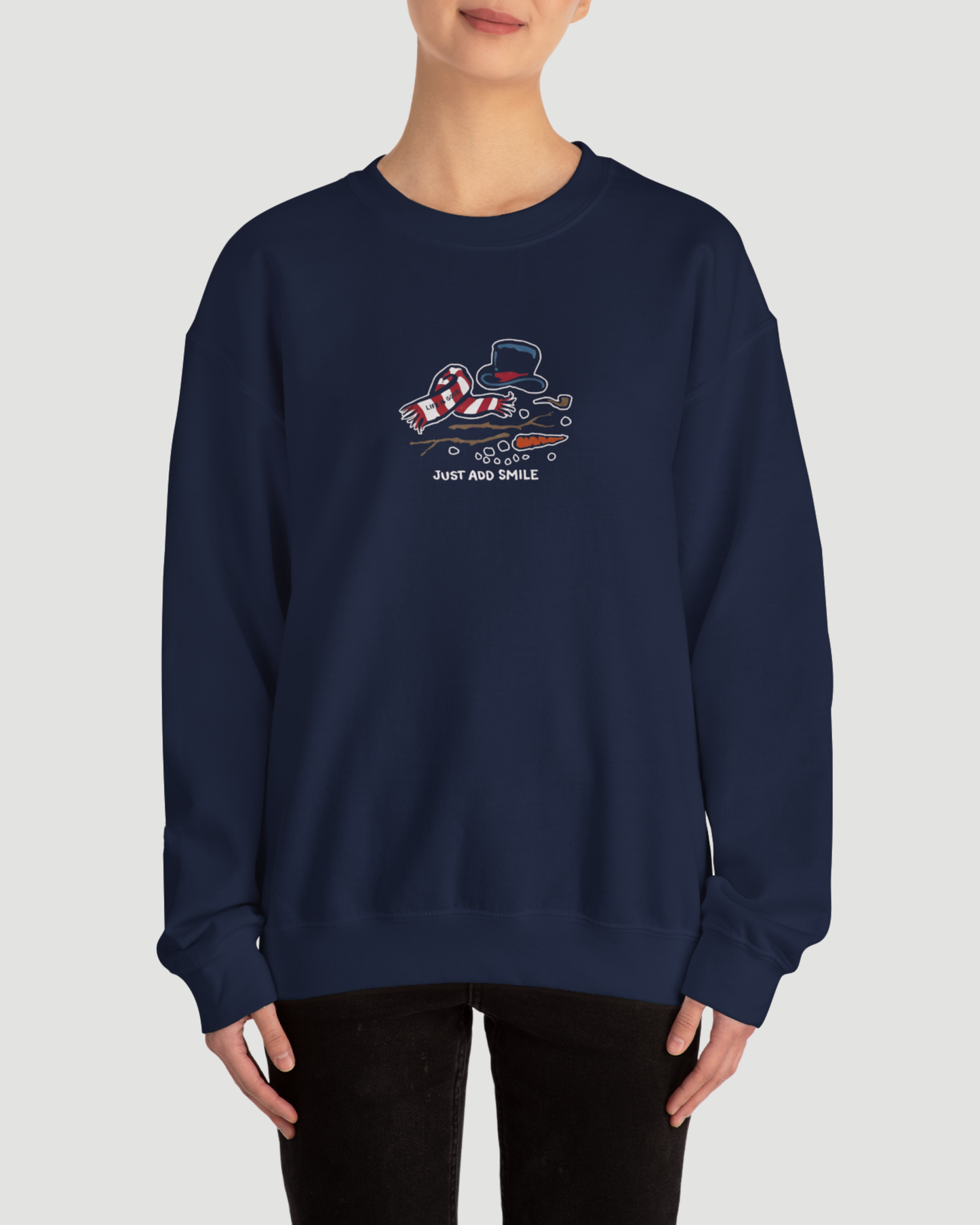 Just Add Smile Snowman Crewneck Sweatshirt – Cozy Winter Pullover
