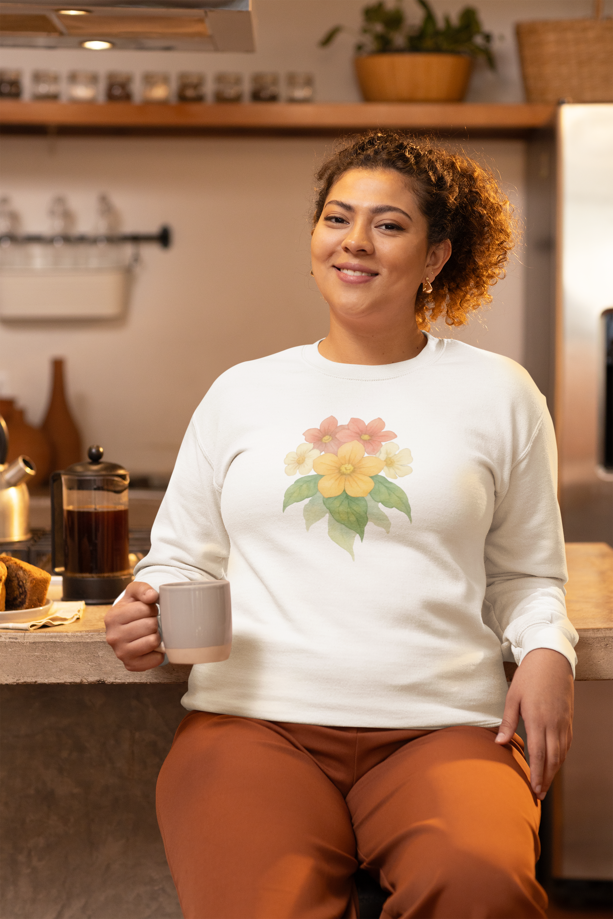 Floral Crewneck Sweatshirt – Watercolor Flowers Graphic | Unisex