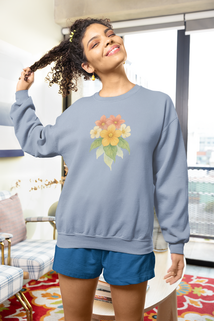 Floral Crewneck Sweatshirt – Watercolor Flowers Graphic | Unisex