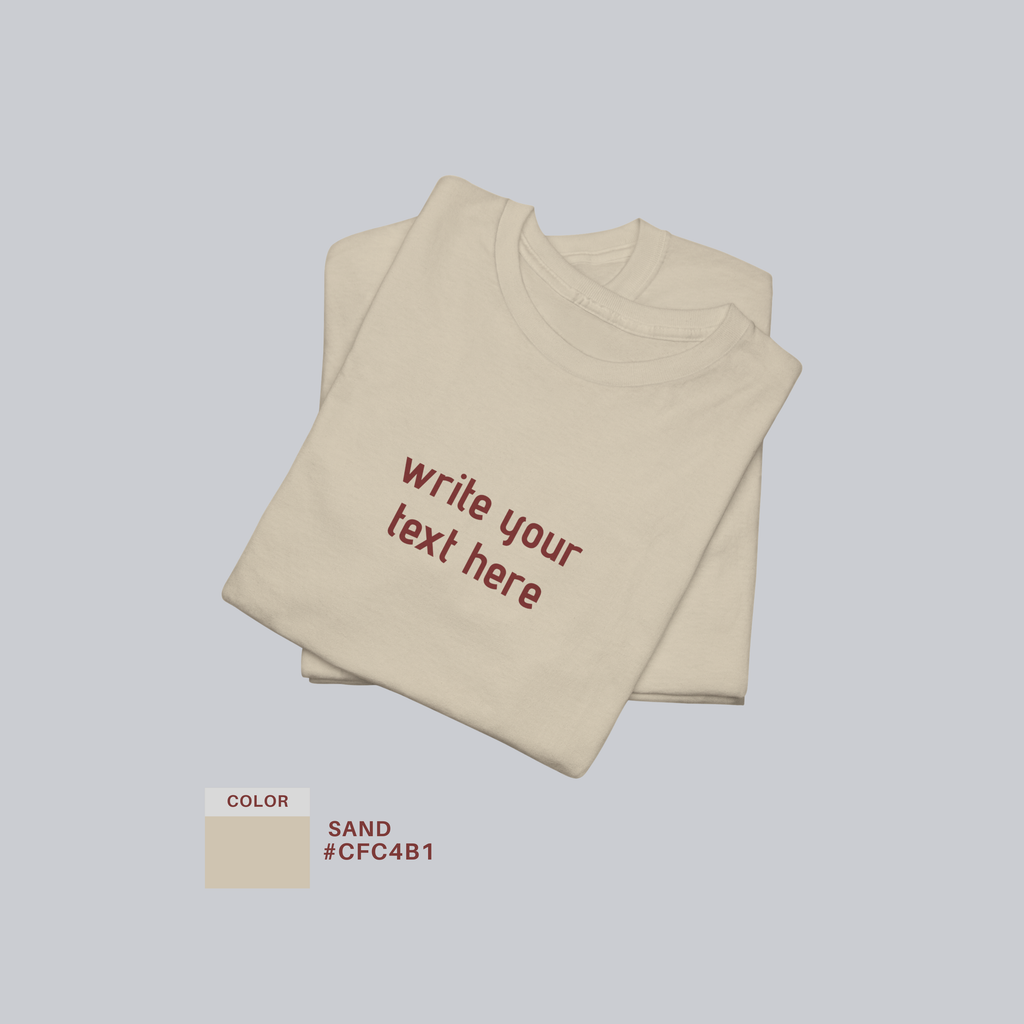 Personalized Custom Text T-Shirt – Create Your Own Message, Unisex Cotton Tee