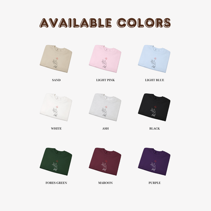 Minimal Line Art Flower Hand Unisex Sweatshirt, Soft Fleece Crewneck