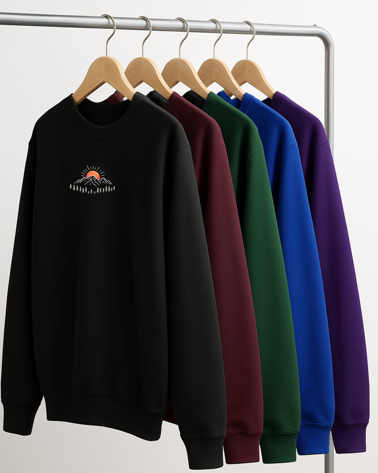 Sunrise Mountain Unisex Crewneck Sweatshirt | Minimal Graphic | 5 Colors