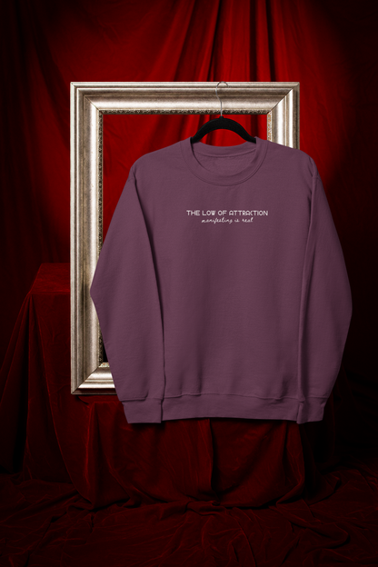 Law of Attraction Crewneck Sweatshirt – “Manifesting Is Real” Unisex Fleece