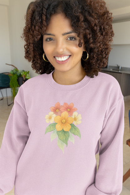 Floral Crewneck Sweatshirt – Watercolor Flowers Graphic | Unisex