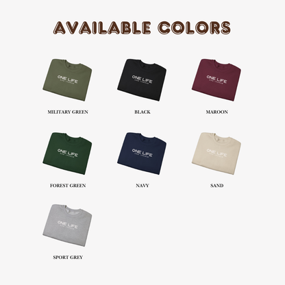 One Life Typography Unisex Fleece Sweatshirt – Minimal Graphic Crewneck